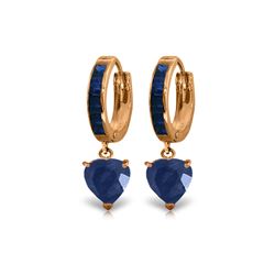 Genuine 3.95 ctw Sapphire Earrings 14KT Rose Gold - REF-68V9W