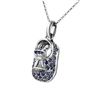 Natural 1.06 CTW Sapphire Necklace 14K White Gold - REF-68R4K