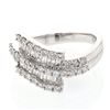 Natural 1.21 CTW Diamond & Baguette Ring 18K White Gold - REF-167M4F