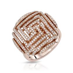 Natural 193 CTW Diamond Ring W=21MM 14K Gold - REF-139Y5N