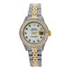 Rolex Pre-owned 26mm Womens Custom White Mother of Pearl Two Tone
