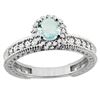 0.77 CTW Aquamarine & Diamond Ring 14K White Gold - REF-67R2H