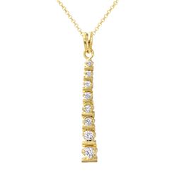 Natural 0.50 CTW Diamond Necklace 14K Yellow Gold - REF-67H5W