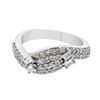Natural 0.67 CTW Diamond & Baguette Ring 18K White Gold - REF-125R3K