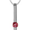 Genuine 0.25 ctw Pink Topaz Necklace 14KT White Gold - REF-25M4T
