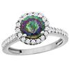 1.38 CTW Mystic Topaz & Diamond Ring 14K White Gold - REF-60K8W