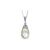 Genuine 7 ctw Green Amethyst Necklace 14KT White Gold - REF-25H3X