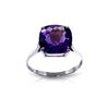 Genuine 3.6 ctw Amethyst Ring 14KT White Gold - REF-34V7W
