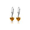 Genuine 3.05 ctw Citrine Earrings 14KT White Gold - REF-29P7H