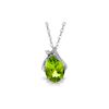 Genuine 2.13 ctw Peridot & Diamond Necklace 14KT White Gold - REF-28P8H