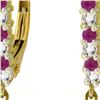 Genuine 3.35 ctw Ruby & Diamond Earrings 14KT Yellow Gold - REF-62K4V