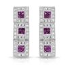 Image 1 : Natural 0.92 CTW Ruby & Diamond Earrings 18K White Gold - REF-94M5F