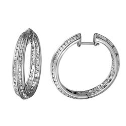 Natural 3.09 CTW Diamond Earrings 14K White Gold - REF-288R2K