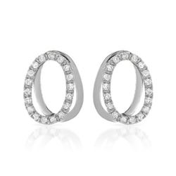 Natural 0.56 CTW Diamond Earrings 14K White Gold - REF-71M3F