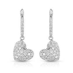 Natural 0.85 CTW Diamond Earrings 18K White Gold - REF-102R6K