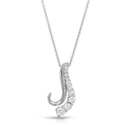 Natural 0.50 CTW Diamond Necklace 14K White Gold - REF-69H3W