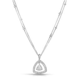 Natural 0.85 CTW Diamond Necklace 14K Gold - REF-128H7W