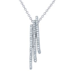 Natural 0.15 CTW Diamond Necklace 14K White Gold - REF-22H5W