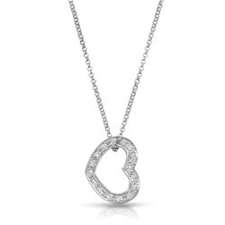 Natural 0.25 CTW Diamond Necklace 14K White Gold - REF-43R2K