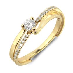 Natural 0.19 CTW Diamond Ring 14K Yellow Gold - REF-45M2F