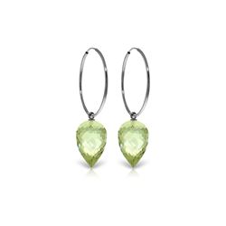 Genuine 19 ctw Amethyst Earrings 14KT White Gold - REF-38H6X