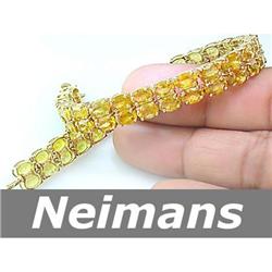 Antique 63.50 ct Orange Sapphire Necklace 14kt Gold GEM
