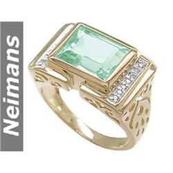 Vintage 4.50 ct Apatite & Diamond Ring 14kt Gold RARE