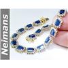Image 1 : USGL Certified 13.50 ct Sapphire Tennis Bracelet 14kt