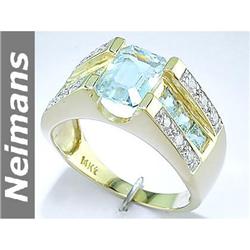 Estate .50 ct Songea Sapphire & Diamond Ring 14kt Gold