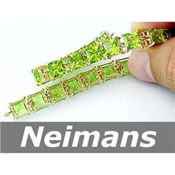 Vintage Gem 1.25 ct Peridot & Diamond Necklace 14k Gold