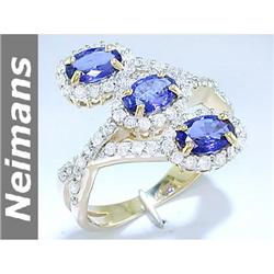 Vintage 2.00 ct Blue, Pink Sapphire & Diamond Ring 14kt