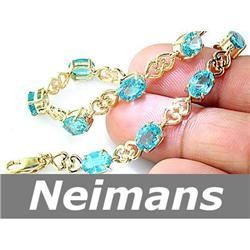 Gem Certified 39.75 ct Peridot Tennis Bracelet 14k Gold