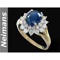 Vintage 1.00 ct Apatite & Diamond Ring 14kt Gold CERT