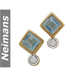Vintage 7.00 ct Orange Sapphire Earrings 14kt Gold USGL
