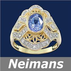 Antique 3.50 ct Ceylon Sapphire & Diamond Earrings 14kt