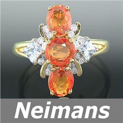Estate 3.25 ct Apatite & Diamond Ring 14kt Gold CERT