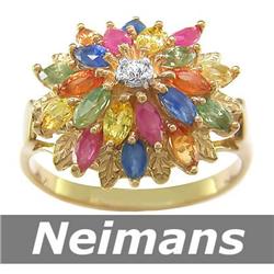 Certified 2.50 ct Pink Sapphire & Diamond Ring 14k Gold
