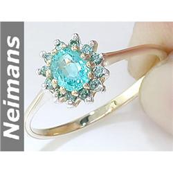 1.25 ct Peridot & Diamond Ring 14kt Gold CERT