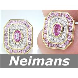 Certified .75 ct Pink Sapphire & Diamond Ring 14kt Gold