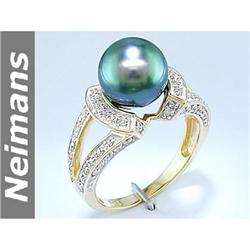 Certified 10.00 ct Green Amethyst & Sapphire Ring 14kt