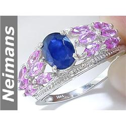 USGL Certified 22.00 ct Sapphire & Diamond Bracelet 14k