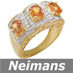 Certified 10.75 ct Orange Sapphire Bracelet 14kt Gold