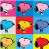 Image 2 : Peanuts, "Snoopy Warhol Face" Hand Numbered Canvas (40"x40") Limited Edition Fin