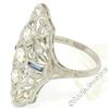 Image 3 : Art Deco Platinum 1.20 ctw Old European Diamond Long Filigree Dinner Ring
