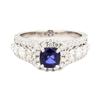 Image 2 : 1.86 ctw Sapphire and Diamond Ring - 14KT White Gold