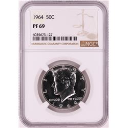 1964 Proof Kennedy Half Dollar Coin NGC PF69