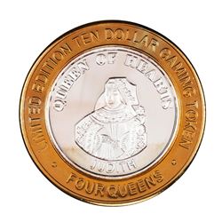 .999 Fine Silver Four Queens Casino Las Vegas $10 Limited Edition Gaming Token