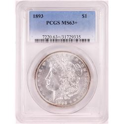 1893 $1 Morgan Silver Dollar Coin PCGS MS63+