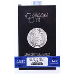1891-CC VAM-3 $1 Morgan Silver Dollar Coin GSA Hoard  NGC MS62 with Box & COA