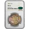 Image 2 : 1881-S $1 Morgan Silver Dollar Coin NGC MS62 CAC Amazing Toning